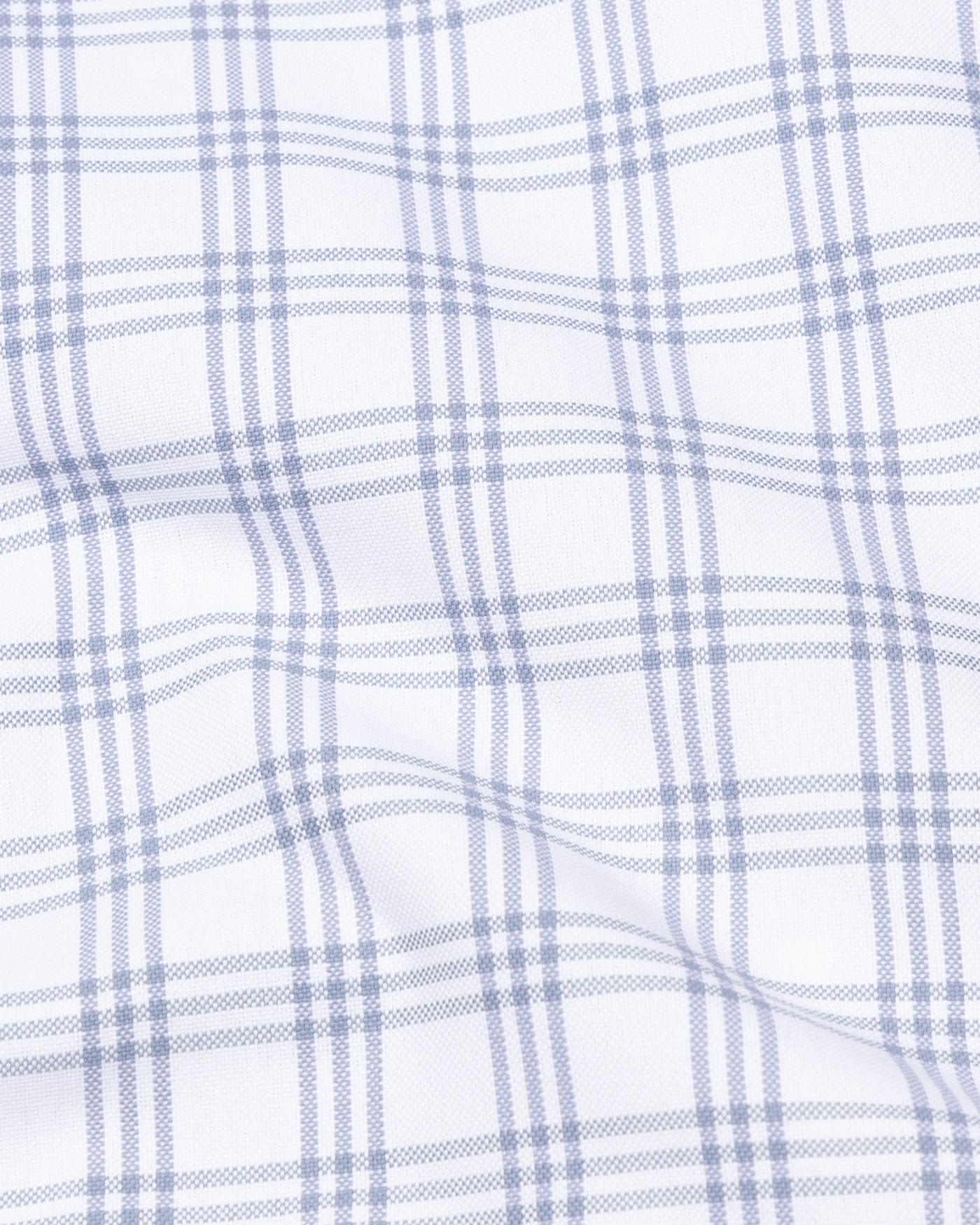 Tauris White Checked Button Down Cotton Shirt - John Ellies