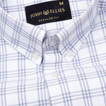 Tauris White Checked Button Down Cotton Shirt - John Ellies