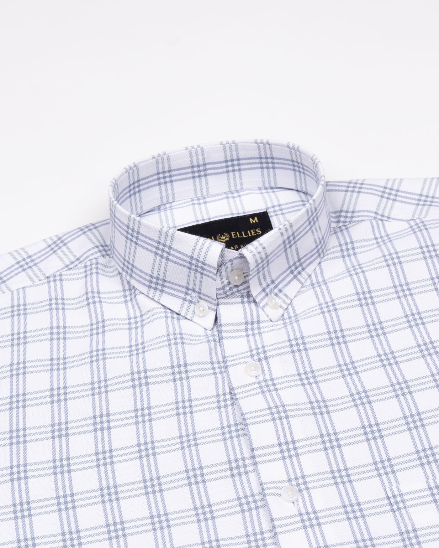 Tauris White Checked Button Down Cotton Shirt - John Ellies