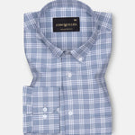 Tauris Grey Checked Button Down Cotton Shirt - John Ellies