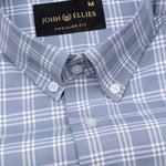 Tauris Grey Checked Button Down Cotton Shirt - John Ellies