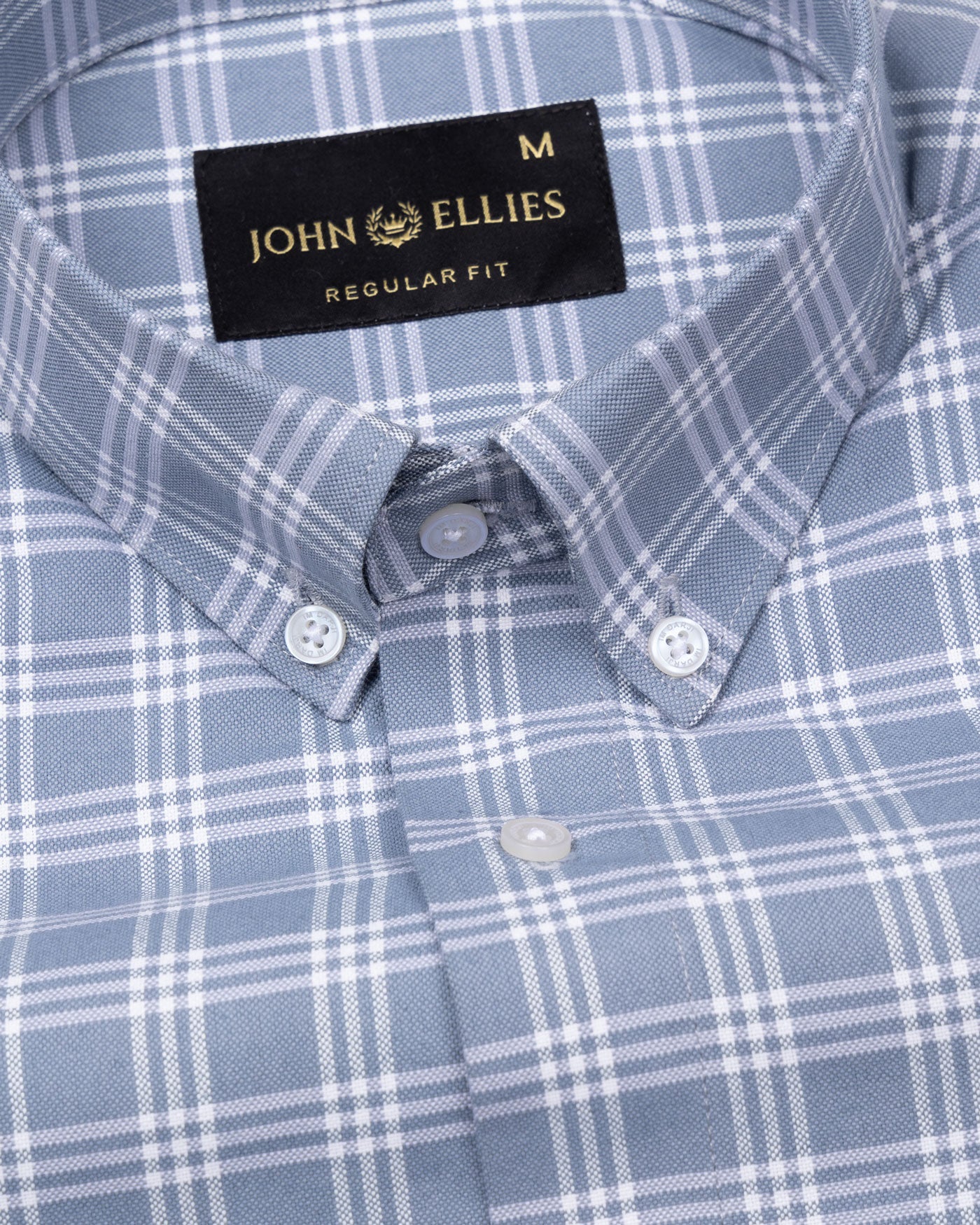 Tauris Grey Checked Button Down Cotton Shirt - John Ellies