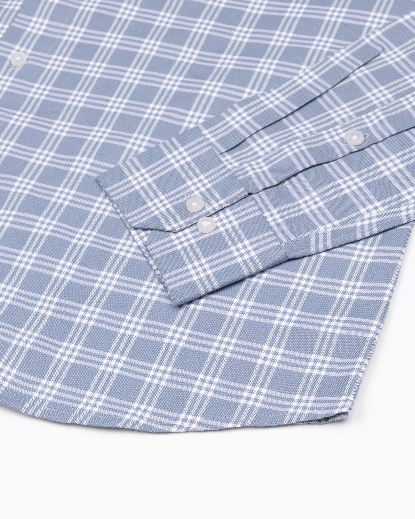 Tauris Grey Checked Button Down Cotton Shirt - John Ellies