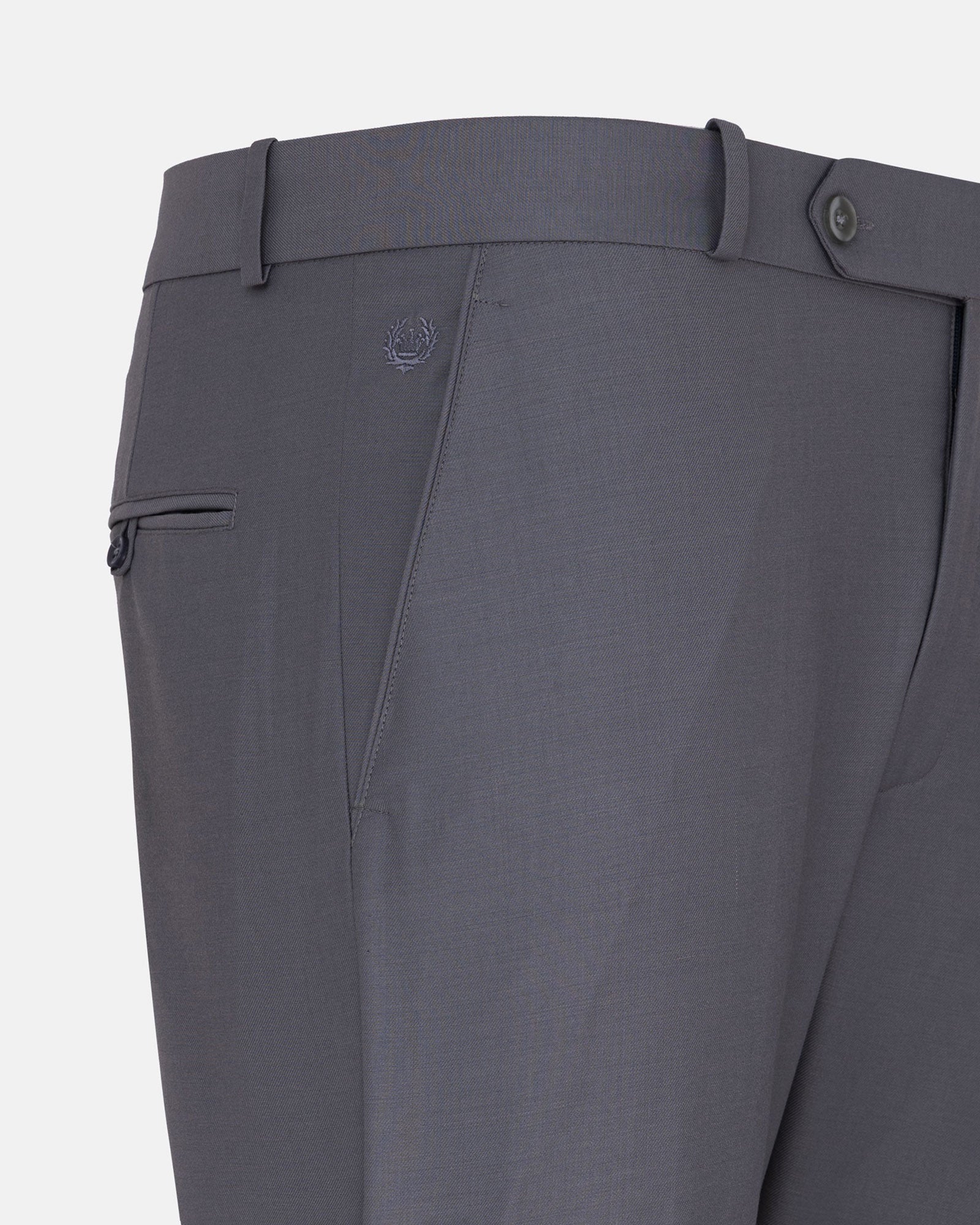 Brant Grey Formal Cotton Pant - John Ellies