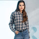 Elan Grey Check Cotton Women Shirt - John Ellies