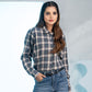 Elan Grey Check Cotton Women Shirt - John Ellies