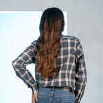 Elan Grey Check Cotton Women Shirt - John Ellies