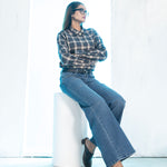 Elan Grey Check Cotton Women Shirt - John Ellies