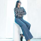 Elan Grey Check Cotton Women Shirt - John Ellies