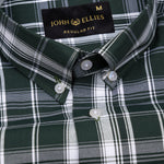 Kentar Green Plaid Button Down Cotton Shirt - John Ellies