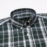 Kentar Green Plaid Button Down Cotton Shirt - John Ellies