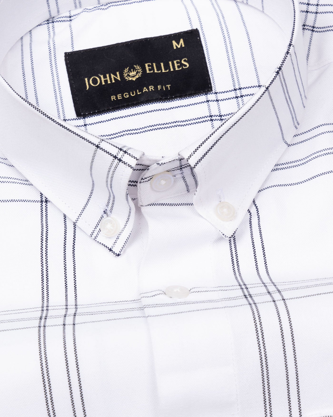 Kentar White and Black Plaid Button Down Cotton Shirt - John Ellies