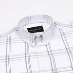 Kentar White and Black Plaid Button Down Cotton Shirt - John Ellies