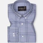 Kentar Grey and Black Plaid Button Down Cotton Shirt - John Ellies