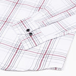 Kentar White And Red Plaid Button Down Cotton Shirt - John Ellies