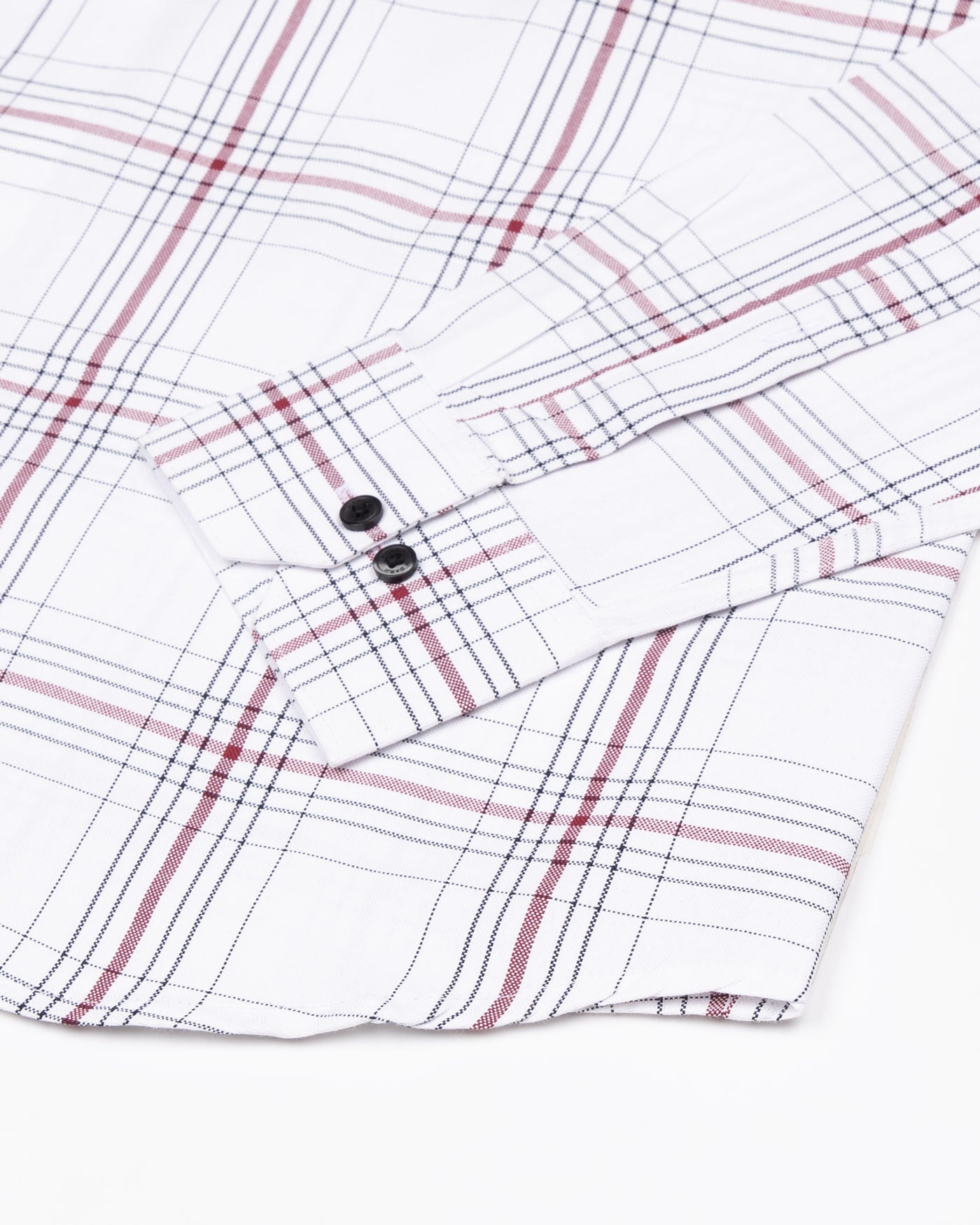 Kentar White And Red Plaid Button Down Cotton Shirt - John Ellies