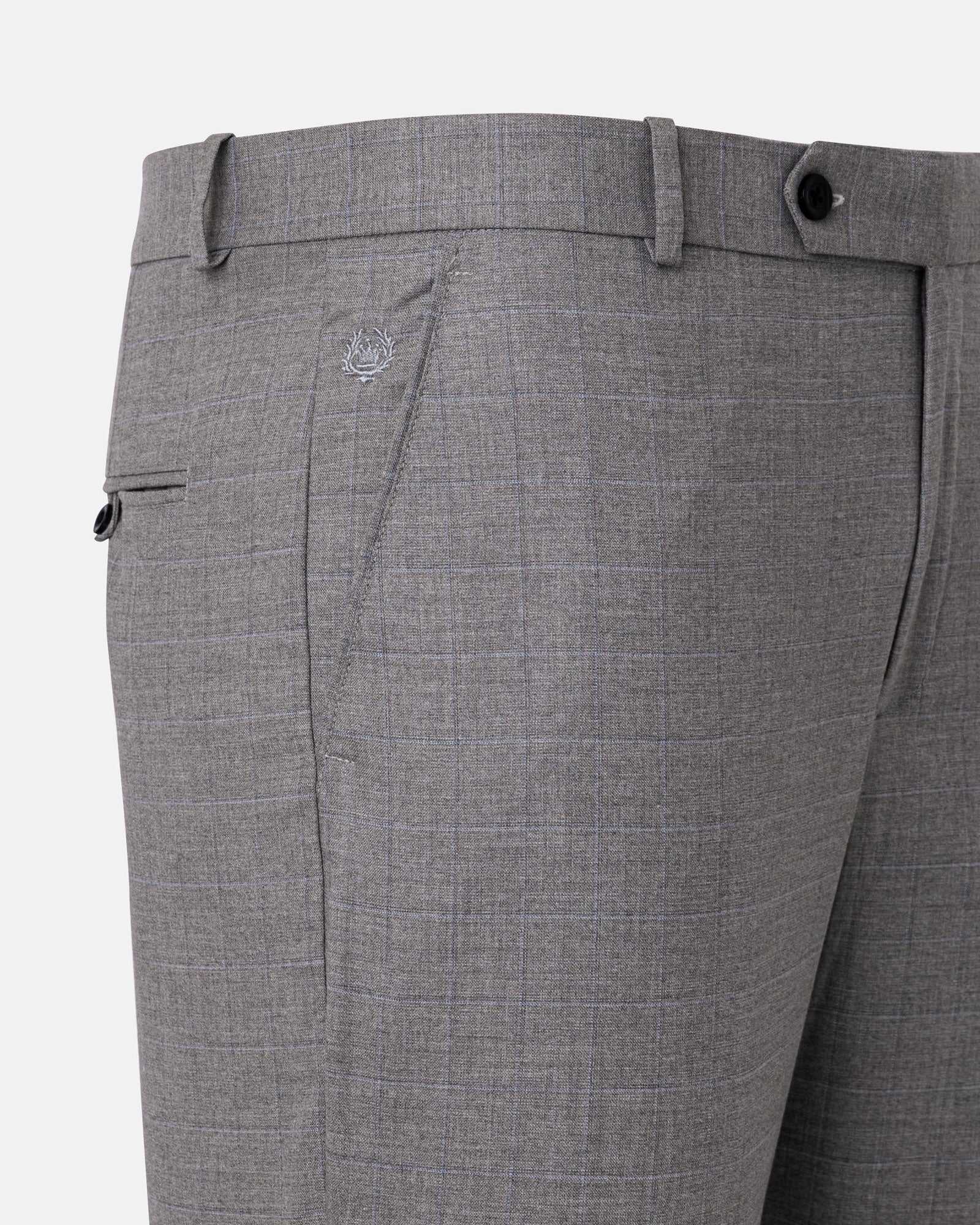 Robbs Silver Checked Formal Pant - John Ellies