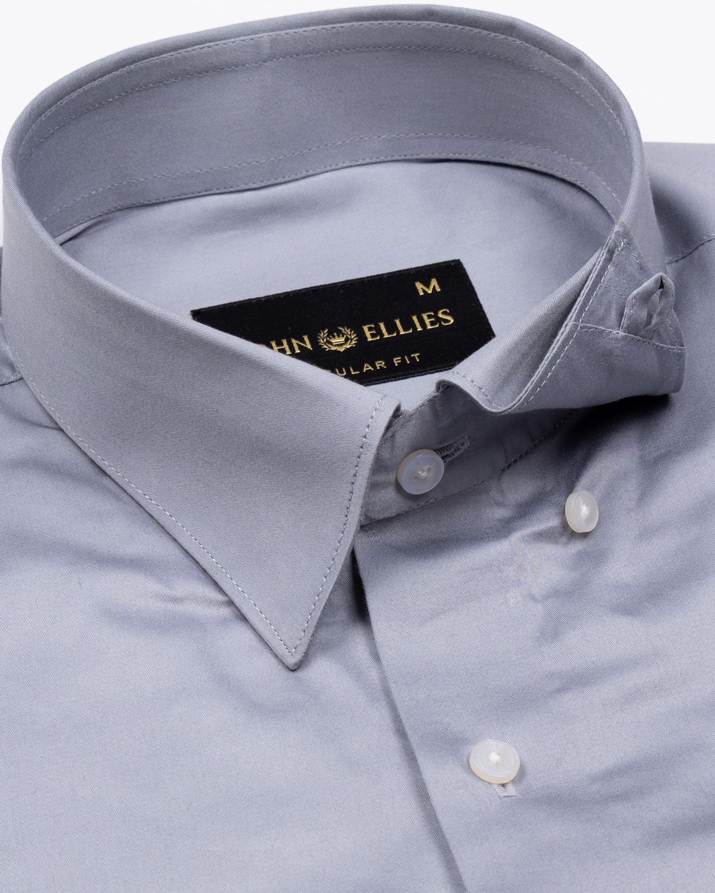 Rostin Silver Hidden Button Down Giza Cotton Shirt - John Ellies