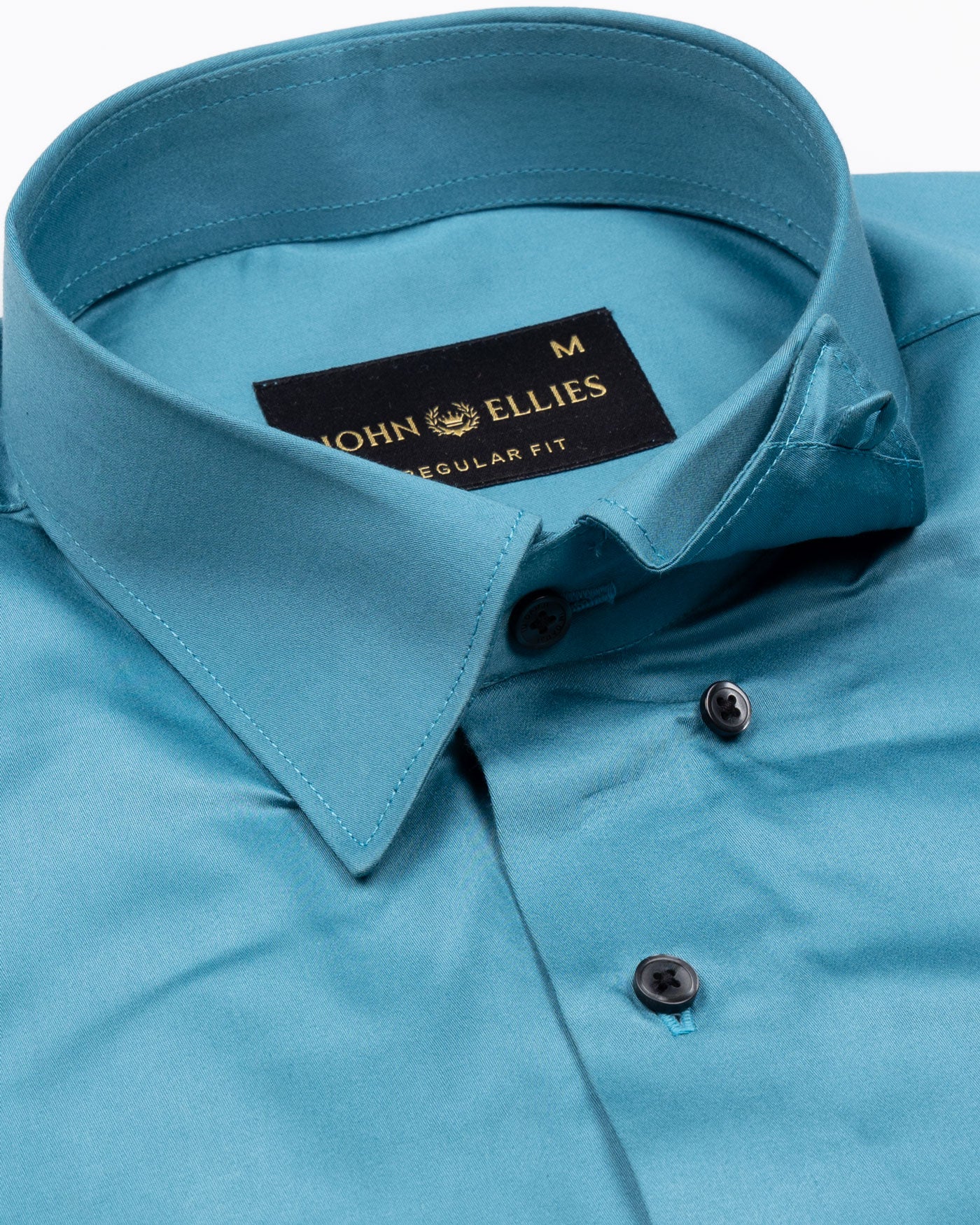 Rostin Bondi Blue Hidden Button Down Giza Cotton Shirt - John Ellies