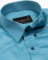 Rostin Bondi Blue Hidden Button Down Giza Cotton Shirt