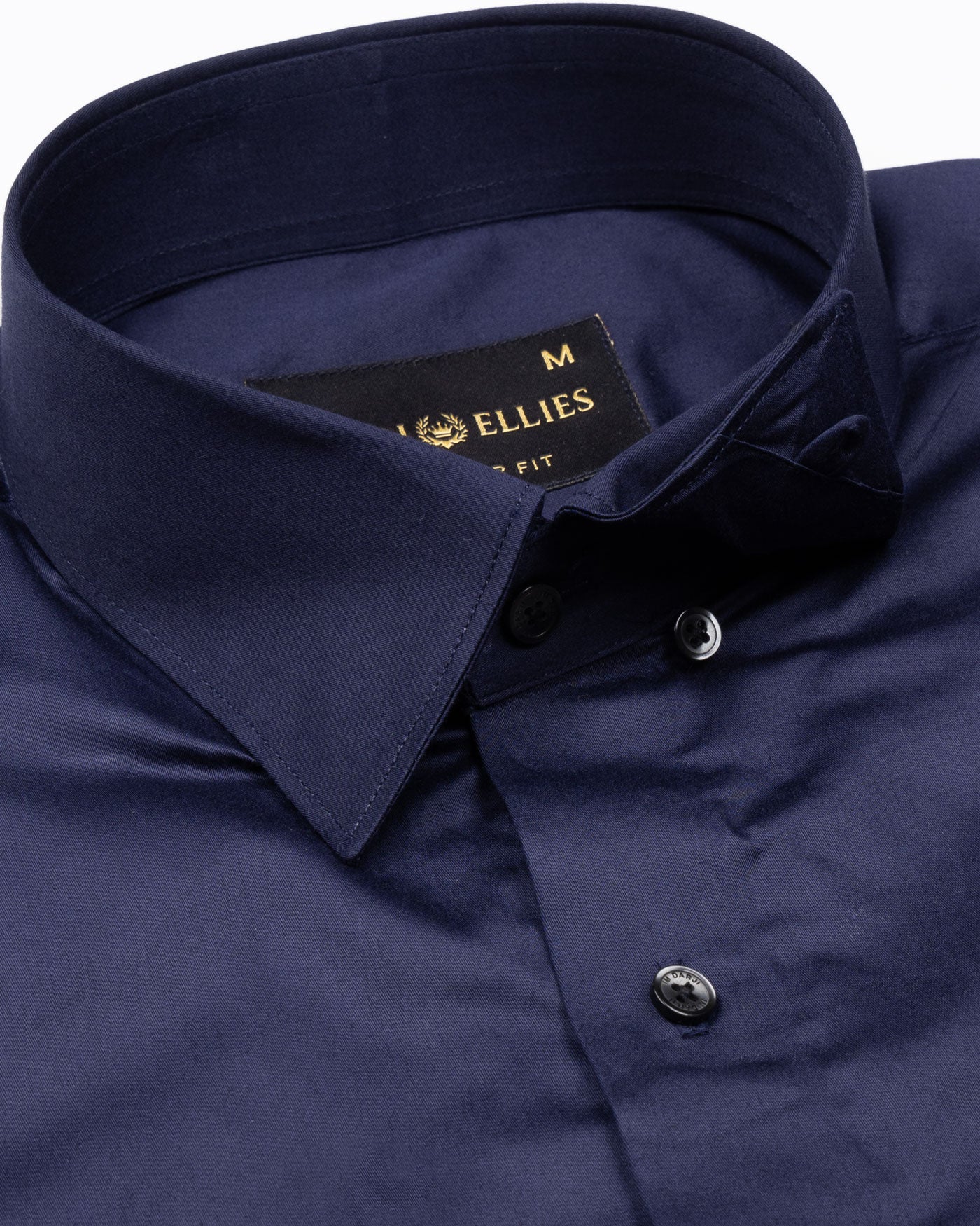 Rostin Navy Blue Hidden Button Down Giza Cotton Shirt - John Ellies