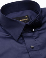 Rostin Navy Blue Hidden Button Down Giza Cotton Shirt