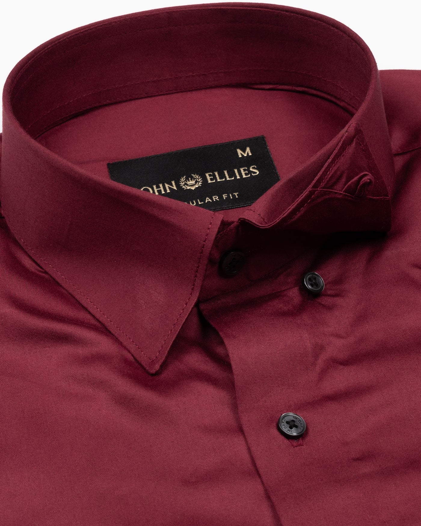 Rostin Maroon Hidden Button Down Giza Cotton Shirt - John Ellies