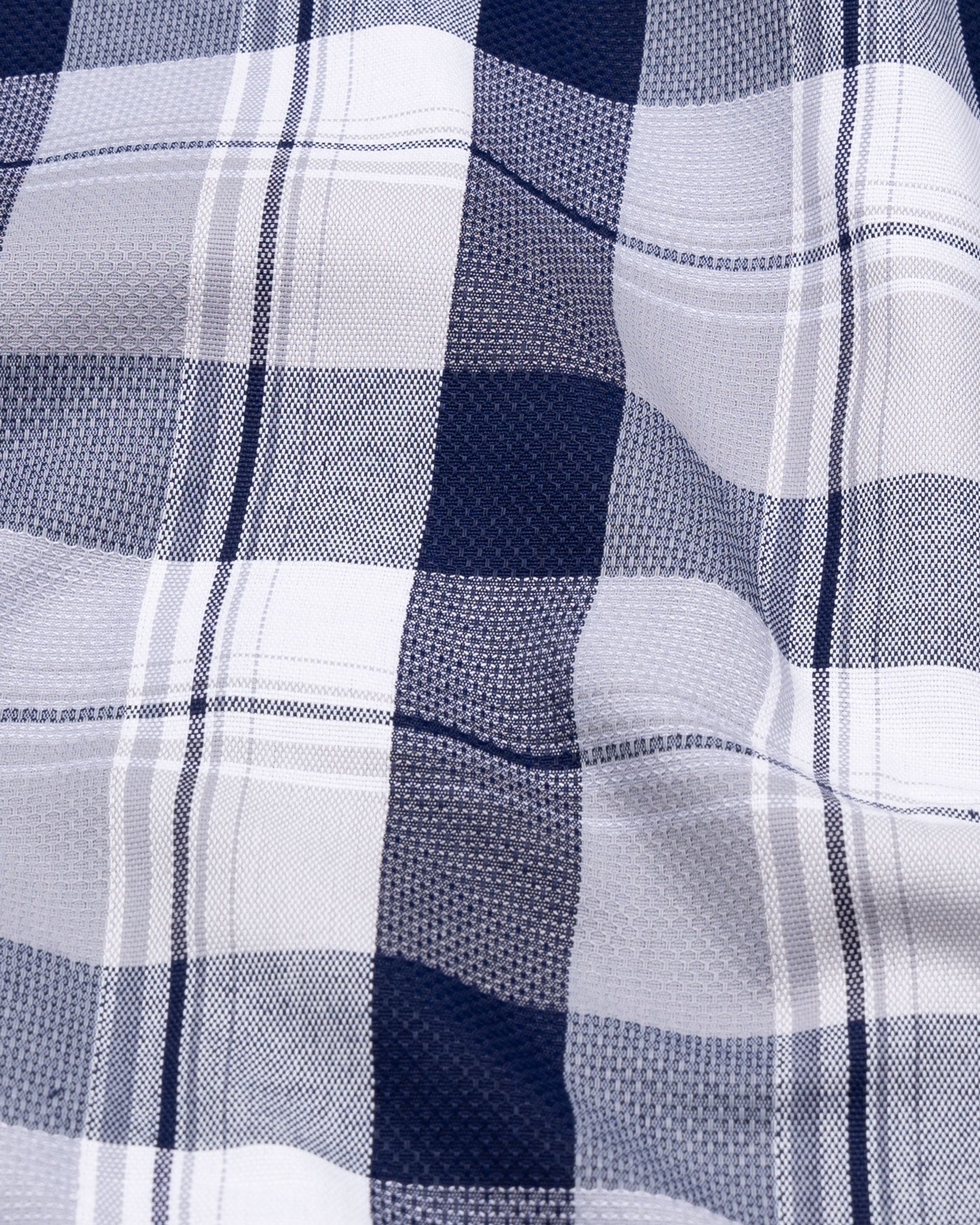 Delphinus Navy Blue Checked Premium Cotton Shirt - John Ellies