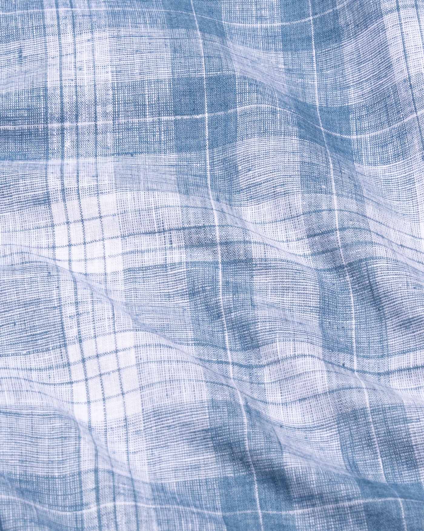 Capella Blue Checked Luxurious Linen Shirt - John Ellies