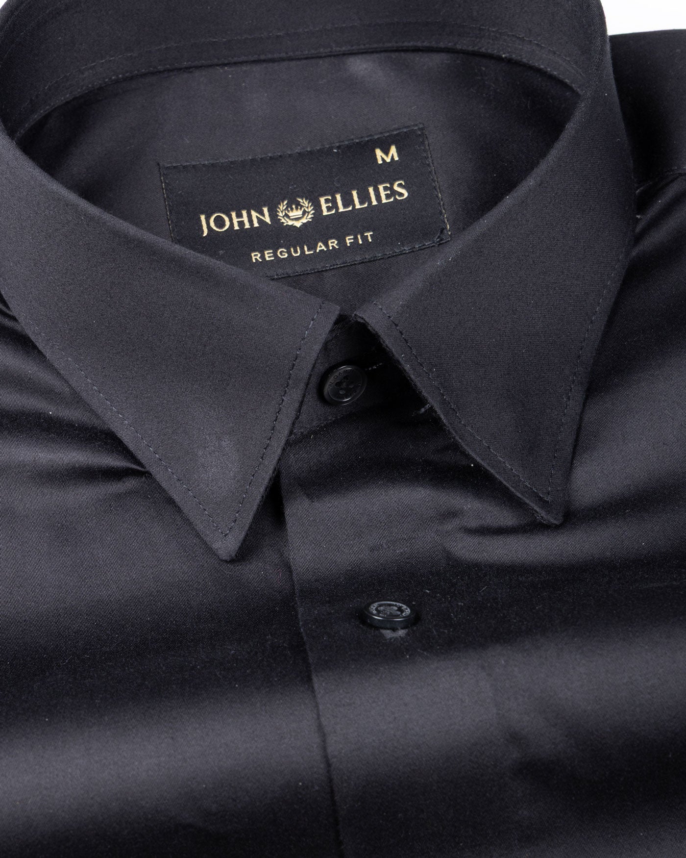 Rostin Black Hidden Button Down Giza Cotton Shirt - John Ellies