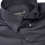 Rostin Black Hidden Button Down Giza Cotton Shirt - John Ellies