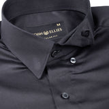 Rostin Black Hidden Button Down Giza Cotton Shirt - John Ellies