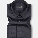 Rostin Black Hidden Button Down Giza Cotton Shirt - John Ellies