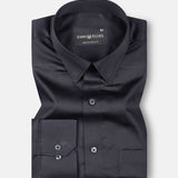 Rostin Black Hidden Button Down Giza Cotton Shirt - John Ellies