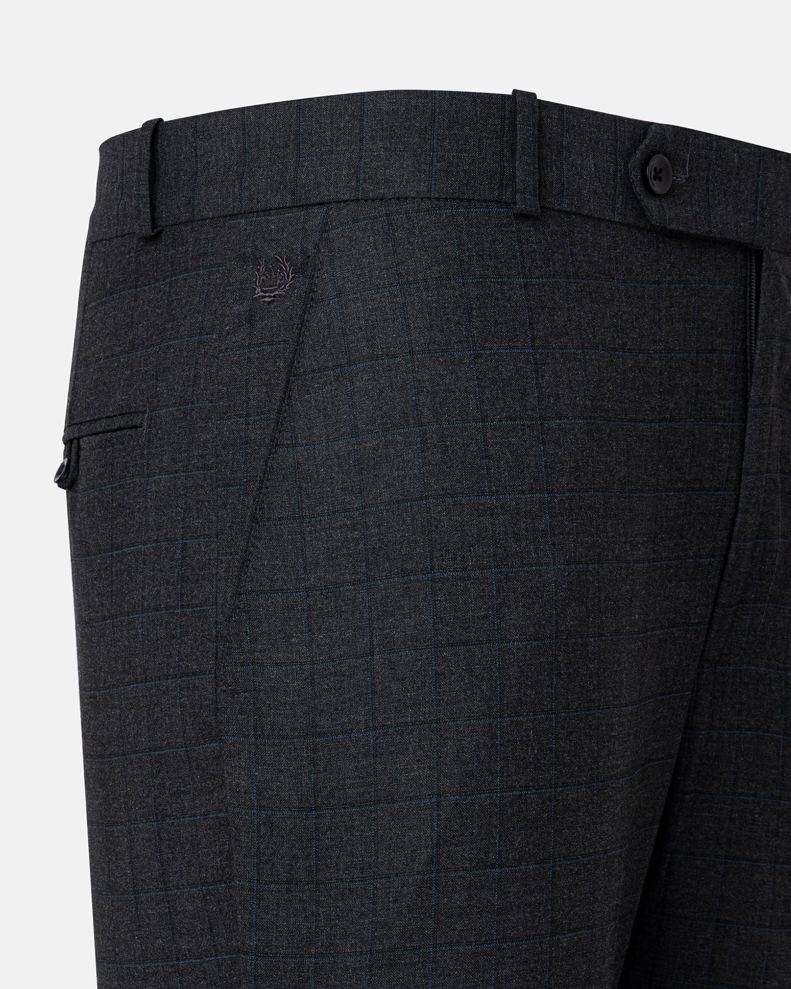 Robbs Black Checked Formal Pant - John Ellies