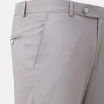 Ascots Silver Plain Formal Cotton Pant - John Ellies