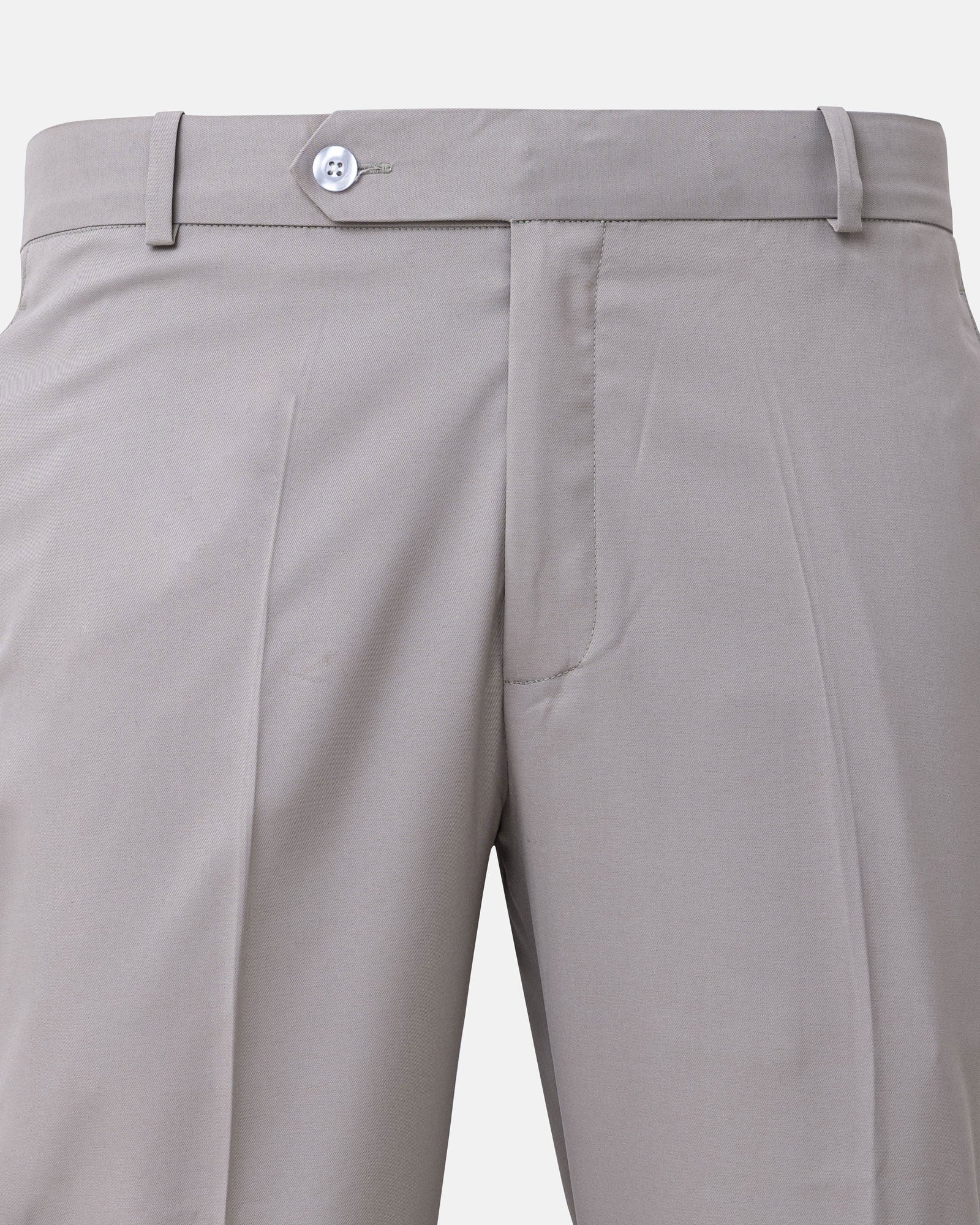 Ascots Silver Plain Formal Cotton Pant - John Ellies