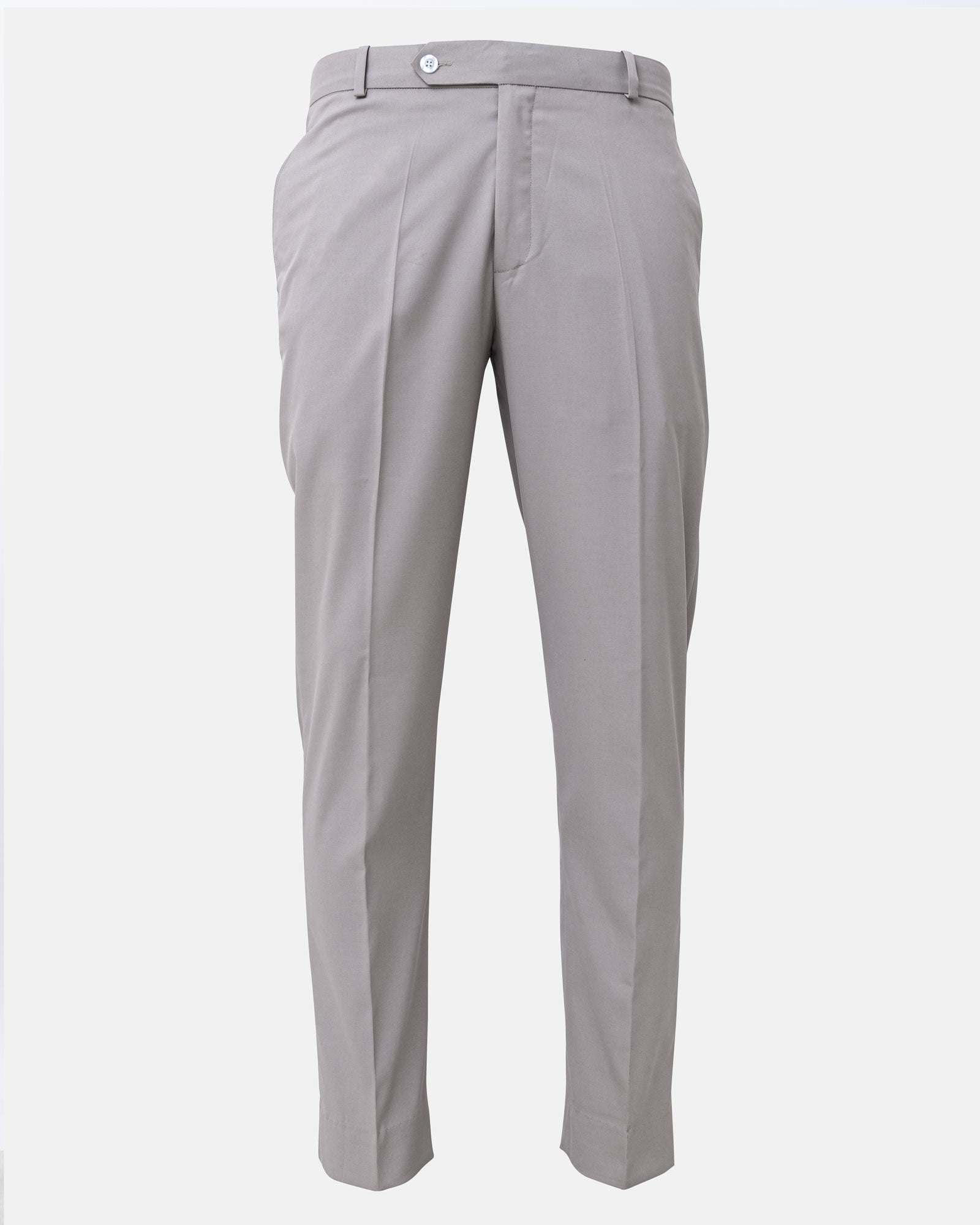 Ascots Silver Plain Formal Cotton Pant - John Ellies