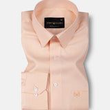 Vaspreo Orange Herringbone Textured Cotton Shirt - John Ellies