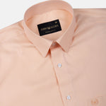 Vaspreo Orange Herringbone Textured Cotton Shirt - John Ellies