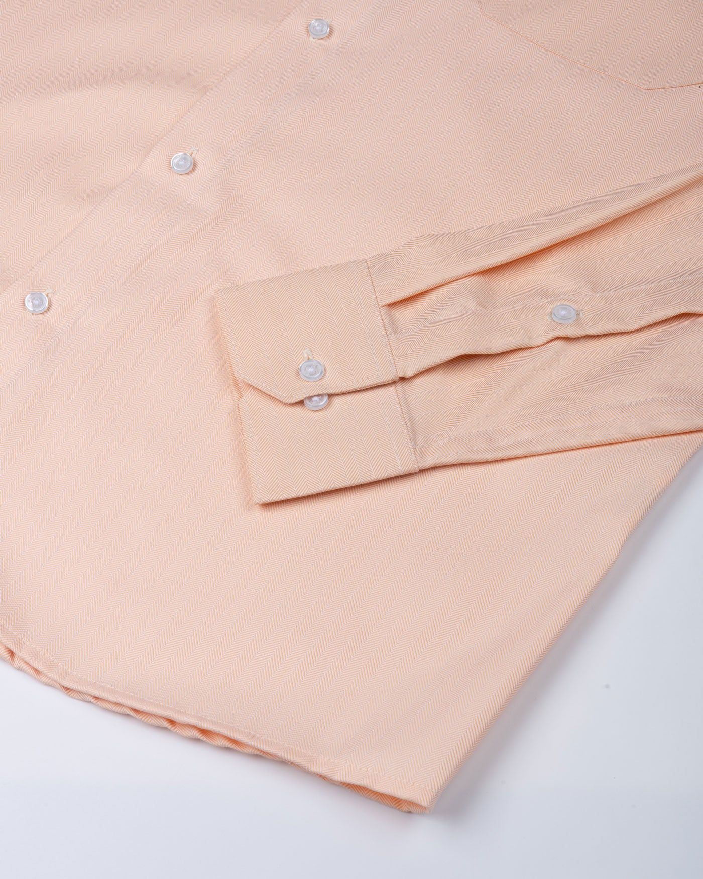 Vaspreo Orange Herringbone Textured Cotton Shirt - John Ellies