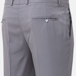 Ascots Light Grey Plain Formal Cotton Pant - John Ellies