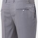 Ascots Light Grey Plain Formal Cotton Pant - John Ellies