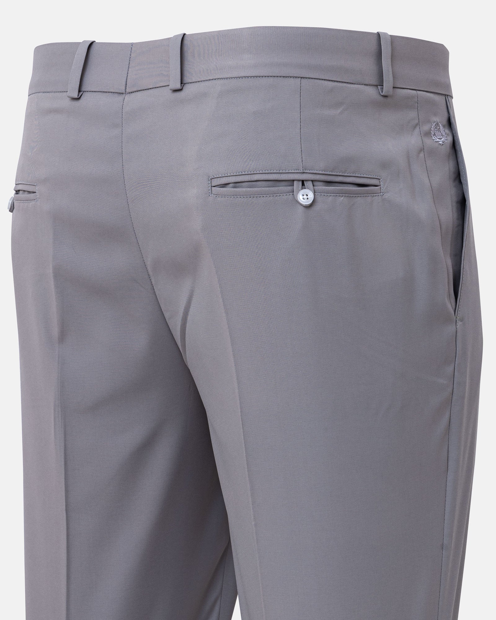 Ascots Light Grey Plain Formal Cotton Pant - John Ellies