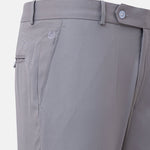 Ascots Light Grey Plain Formal Cotton Pant - John Ellies