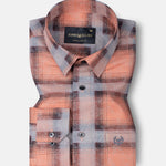 Valiant Orange Plaid Cotton Shirt - John Ellies