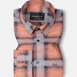 Valiant Orange Plaid Cotton Shirt - John Ellies
