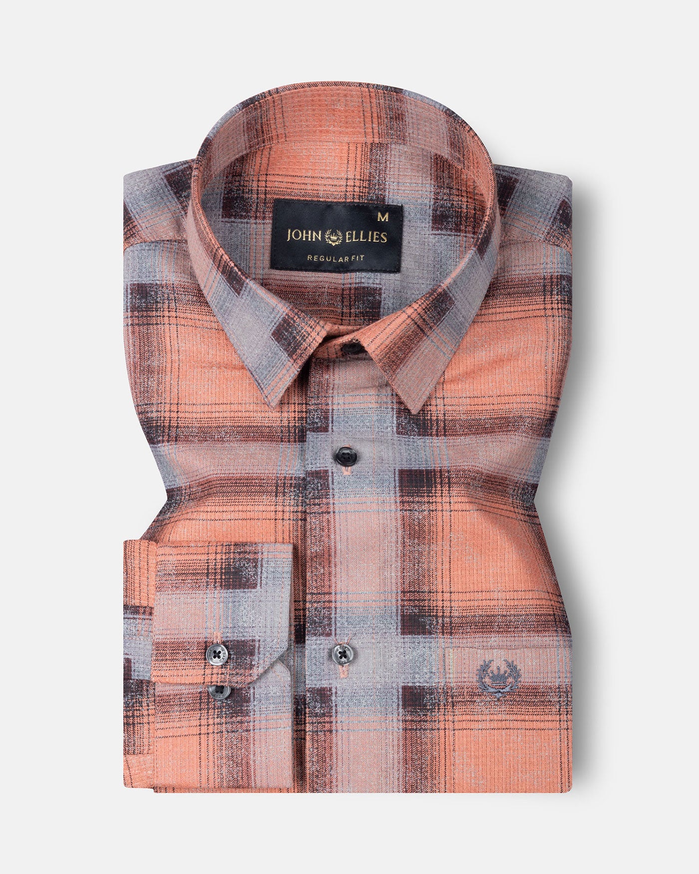 Valiant Orange Plaid Cotton Shirt - John Ellies