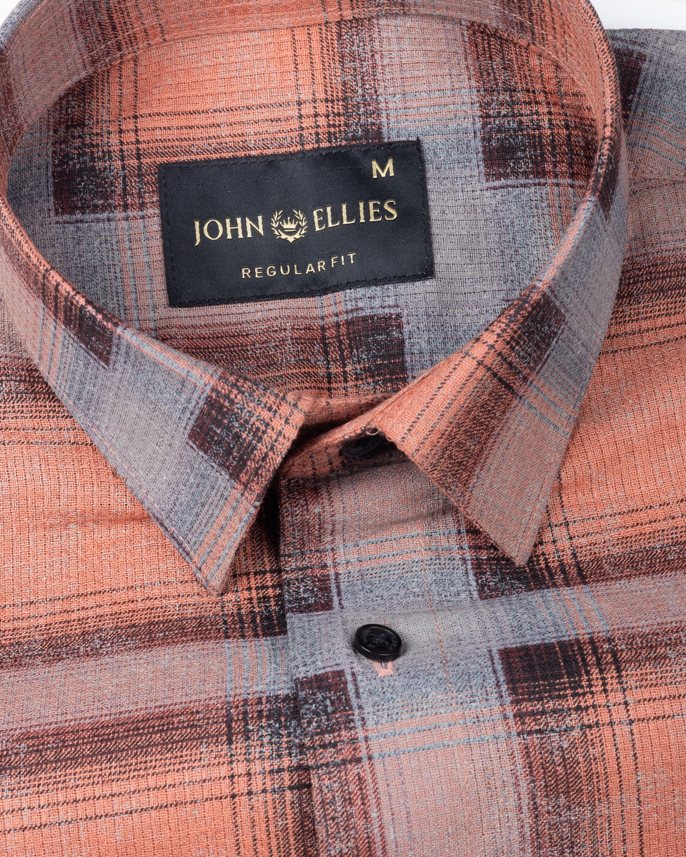 Valiant Orange Plaid Cotton Shirt - John Ellies