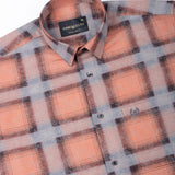 Valiant Orange Plaid Cotton Shirt - John Ellies